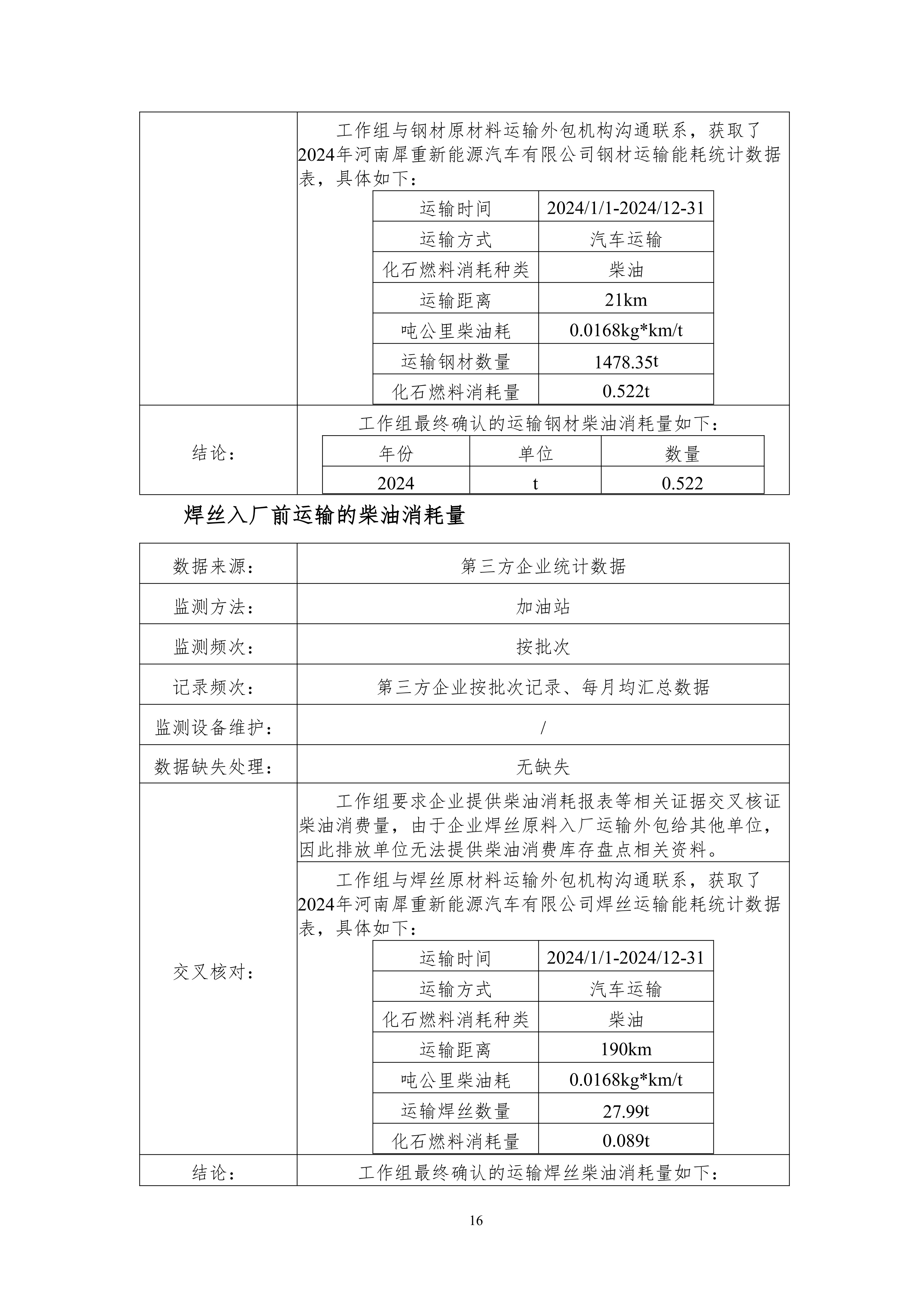 河南犀重新能源汽车有限公司2024年度产品碳足迹报告